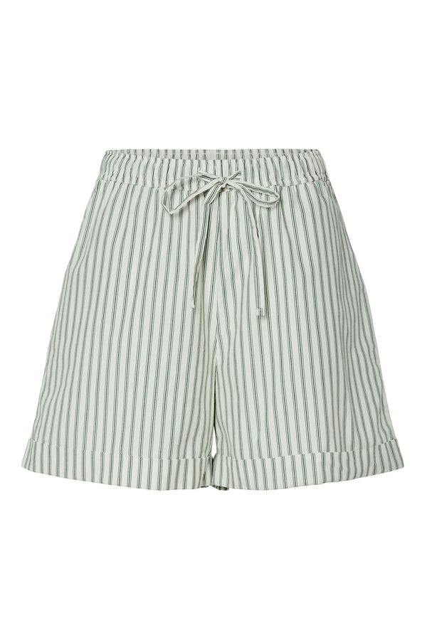 Pieces Shorts riscas branco