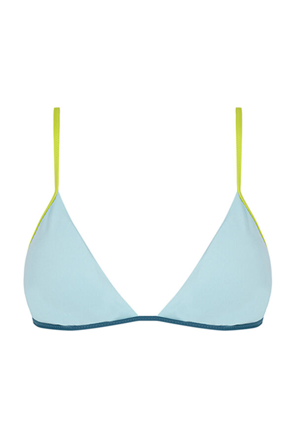 Womensecret Top bikini triángulo verde azul