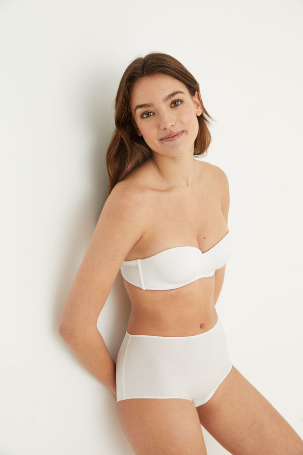 Women'secret ELEGANT  Sujetador sin tirantes microfibra blanco