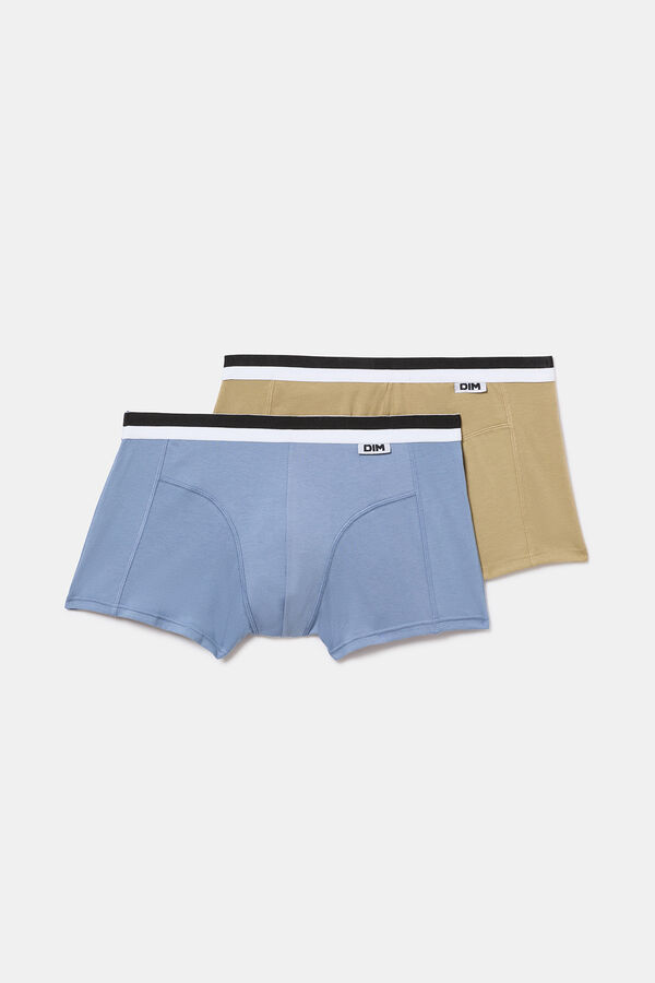 DIM Pack de 2 boxers de hombre de algod&oacute;n el&aacute;stico beige