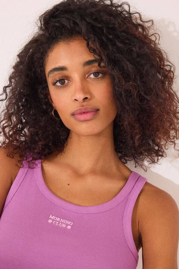 Women'secret Camiseta tirantes canal&eacute; morado morado/lila