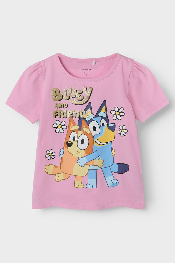 Name it Camiseta manga curta azul rosa