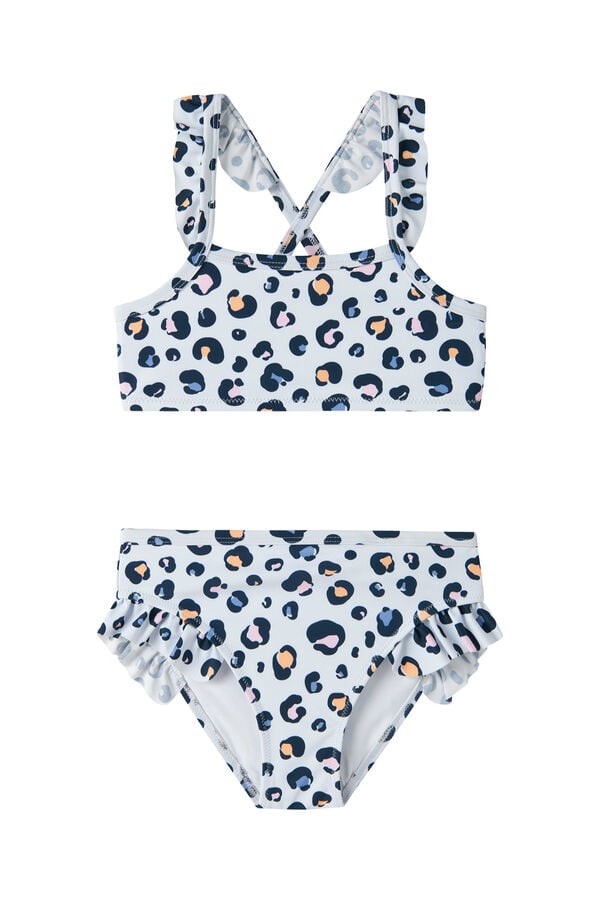 Name it Top biqu&iacute;ni e cueca leopardo azul