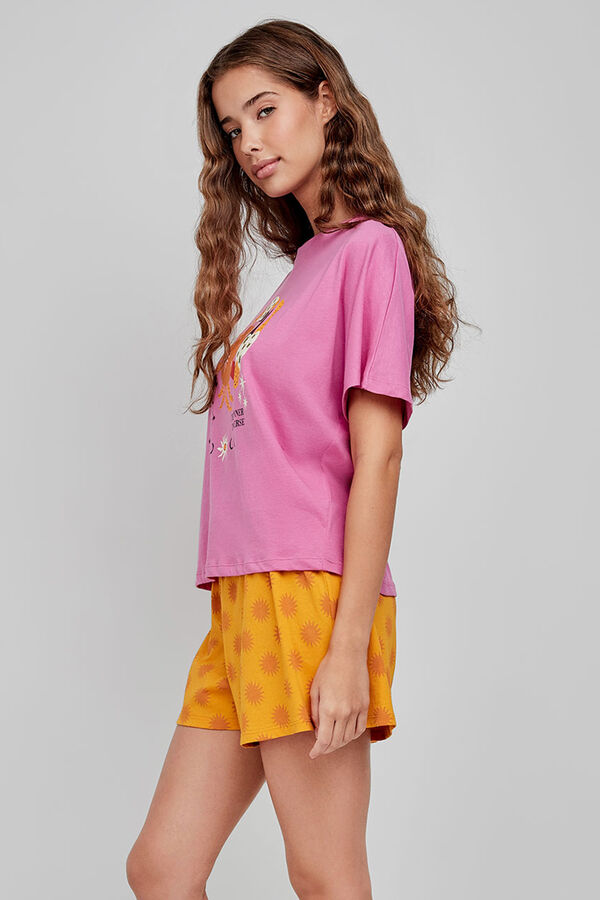 Gisela Pijama corto estampado fucsia fucsia