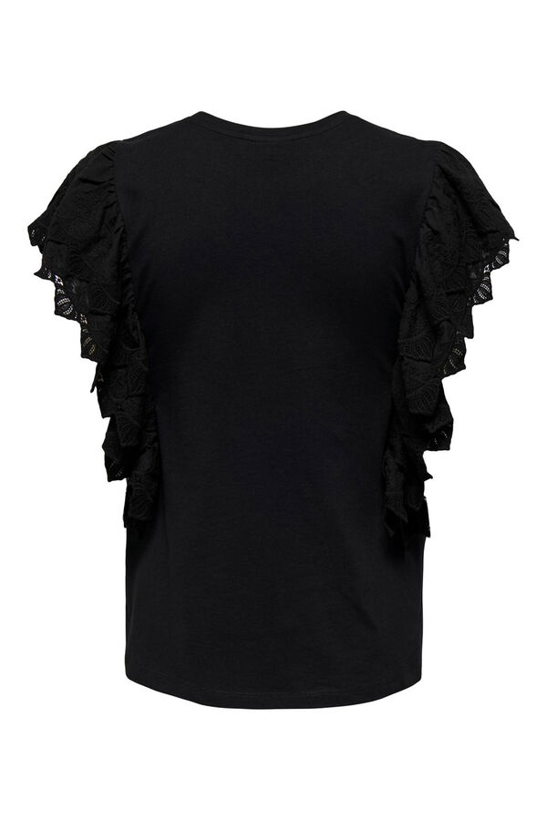 Only Maternity T-shirt pré-mamã com mangas franzidas preto