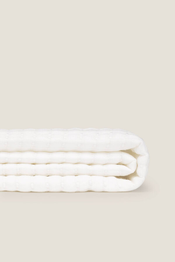 Textura Manta jacquard pesponto 120 x 180 cm. bege