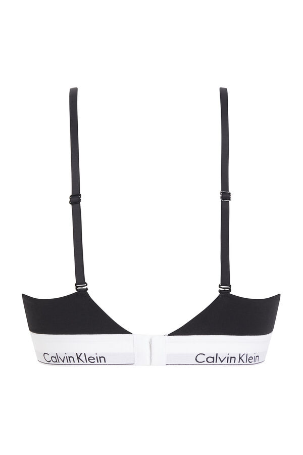 Calvin Klein Sutiã triangular com logo CK preto