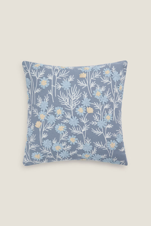 Textura Capa travesseiro bordado flores verde