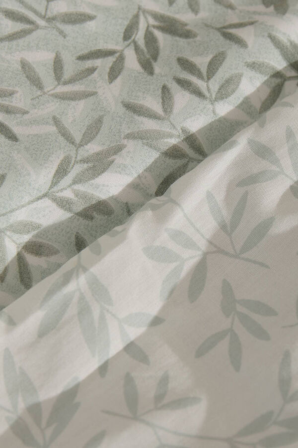 Textura Funda n&oacute;rdica hojas algod&oacute;n percal. Cama 180-200cm. verde