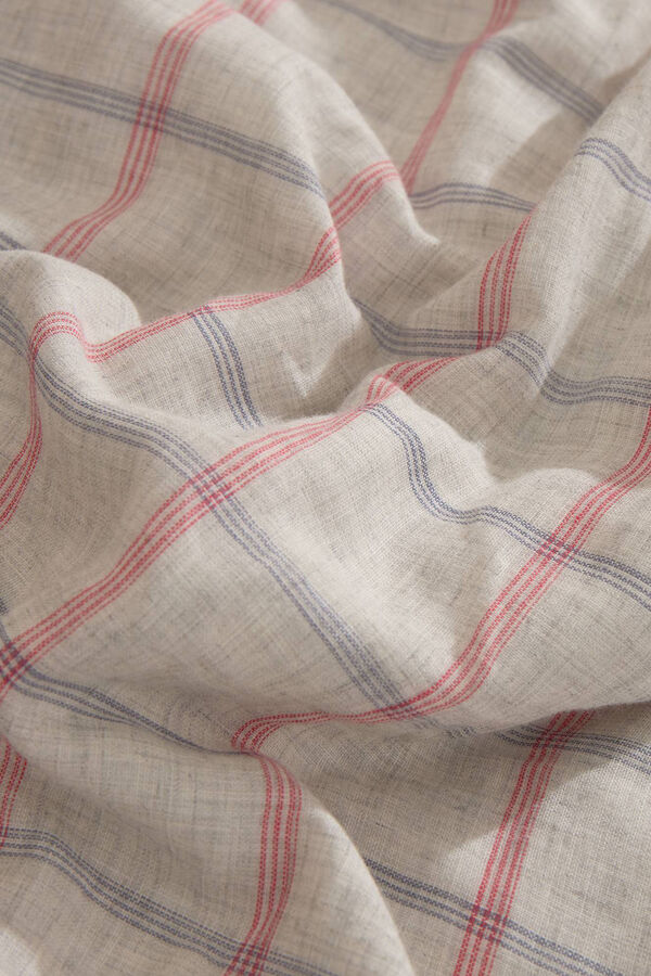 Textura Funda n&oacute;rdica cuadros algod&oacute;n. Cama 150-160cm. kaki