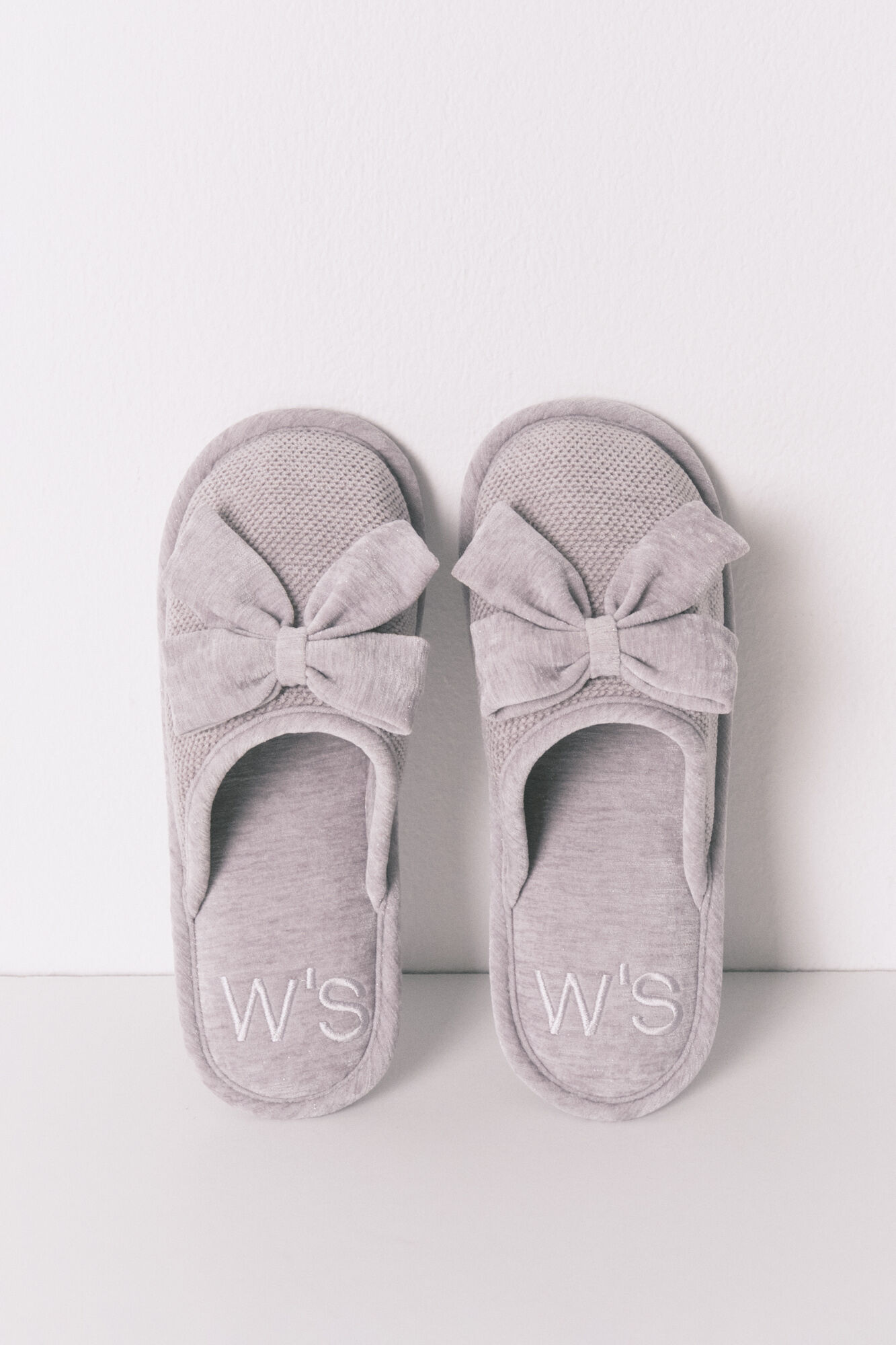 Women'secret Chinelos de quarto fechadas de chenille cinza