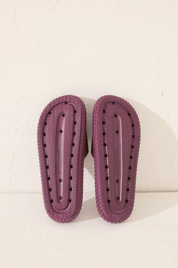 Women'secret Sand&aacute;lia flatform rosa com solado de EVA vermelho