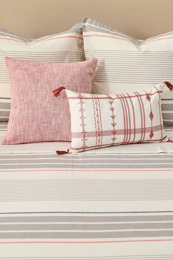 Textura S&aacute;bana algod&oacute;n rayas gris