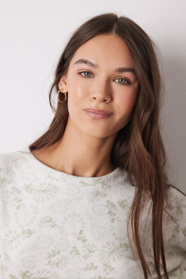 Women'secret Pijama longo de veludo verde verde