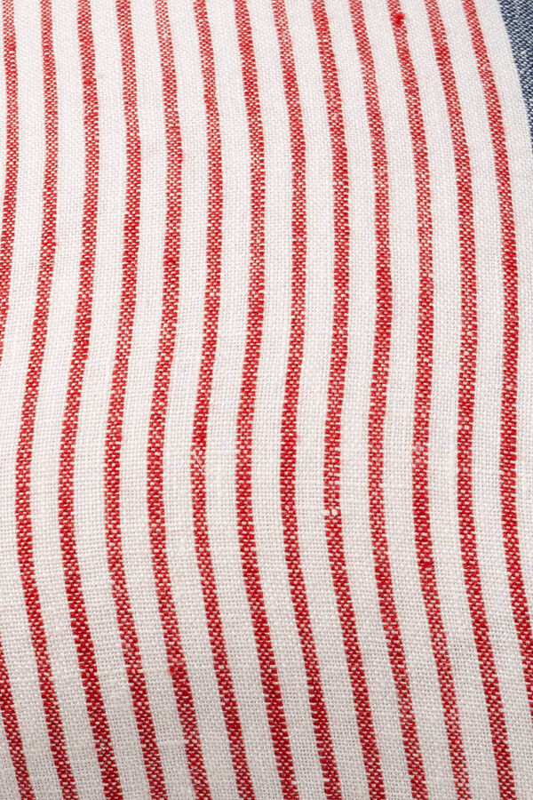 Womensecret Funda cojín rayas algodón lino 45x45cm. rojo