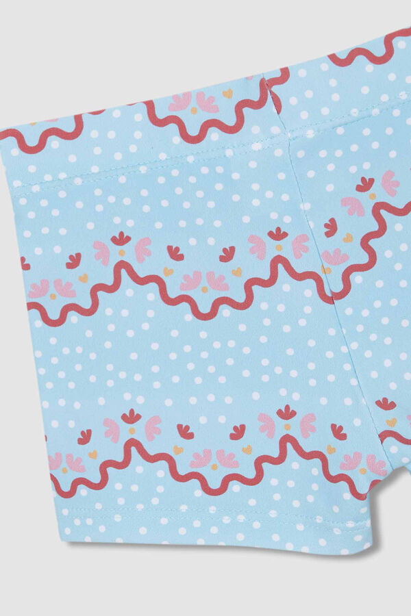 Gocco Fato de banho com estampado de ondas azul-claro azul