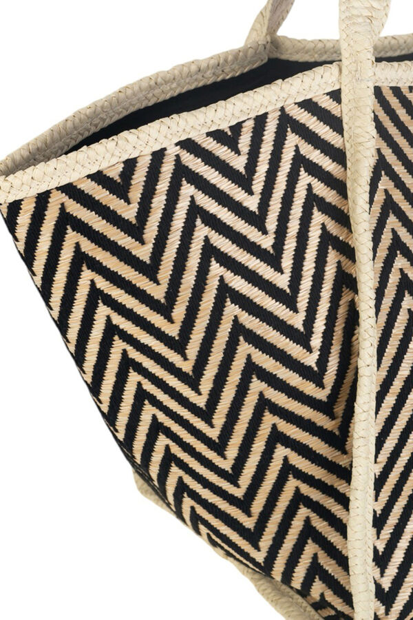 Kbas Bolso grande estampado rayas negro