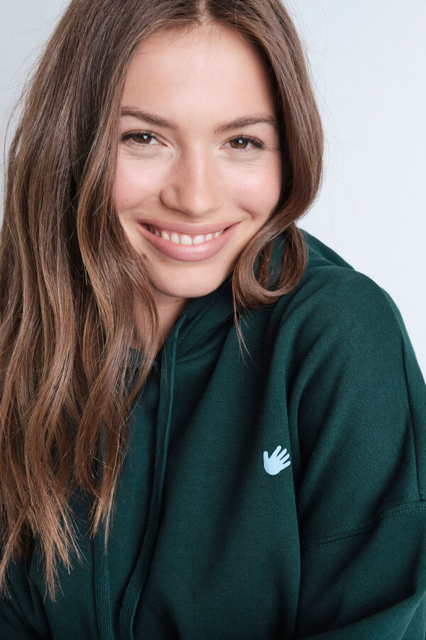 HI&BYE Sudadera capucha felpa verde verde