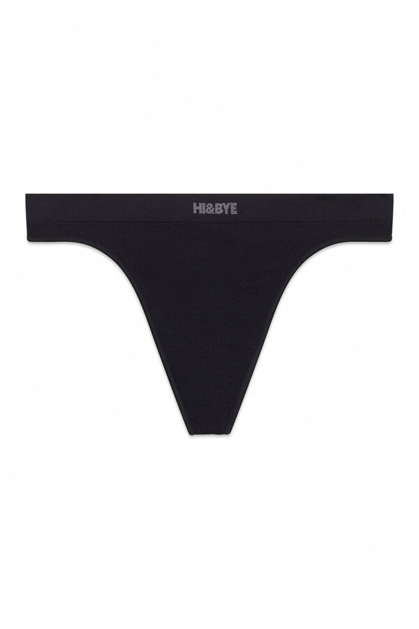HI&BYE Tanga seamless negro negro