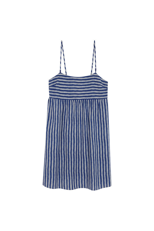 Women'secret Vestido curto riscas azul azul