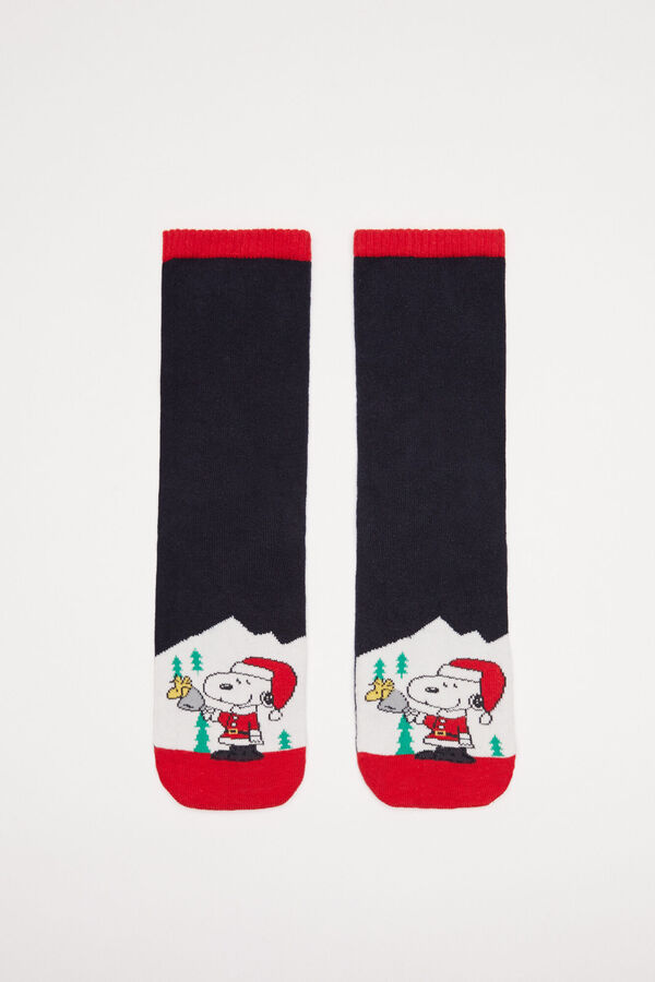 Women'secret Meias algod&atilde;o Snoopy Natal azuis azul