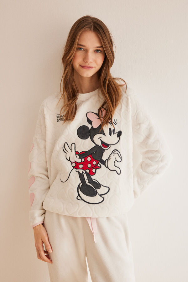 Women'secret Pijama polar Minnie cora&ccedil;&otilde;es bege