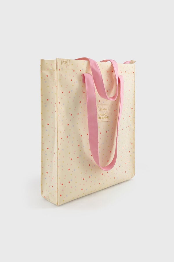 Mr. Wonderful Bolsa de tela tote bag topos multicolor Hello, sunshine! estampado