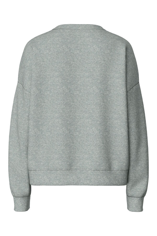 Pieces Sudadera b&aacute;sica con mensaje gris