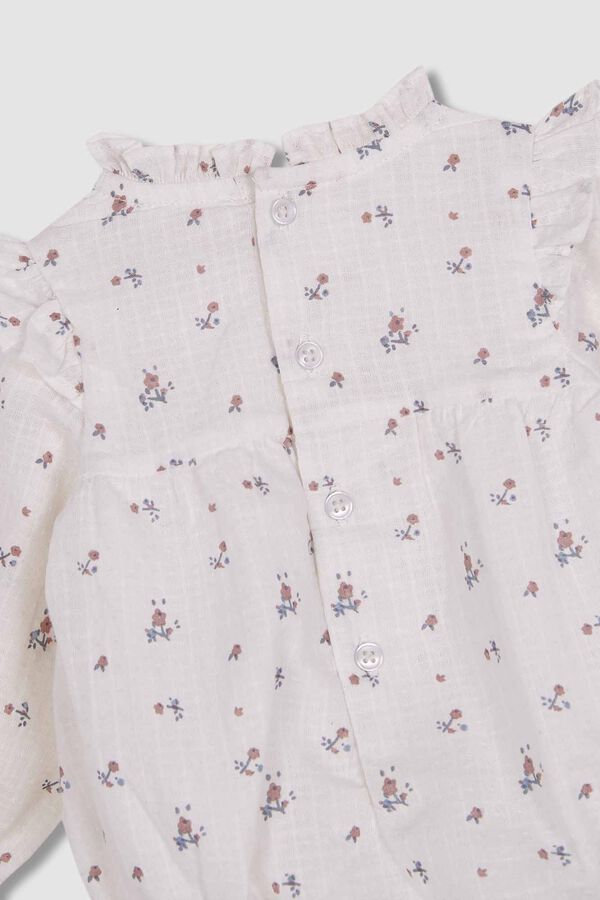 Gocco Rana cruda con florecitas blanco blanco