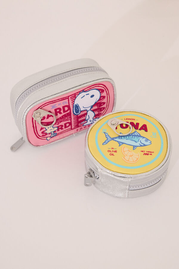 Women'secret Monedero Snoopy rosa metalizado estampado