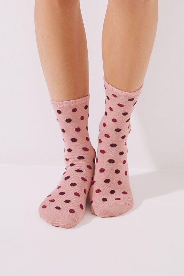 Women'secret Meias algod&atilde;o bolinhas rosa rosa