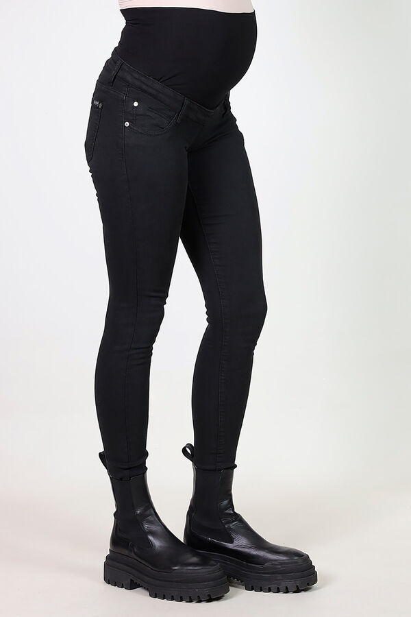 Ohma! Calças maternity básicas de twill preto