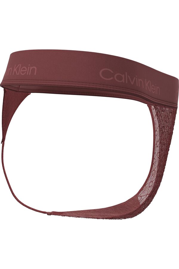 Calvin Klein Braga tanga de hilo microfibra burdeos