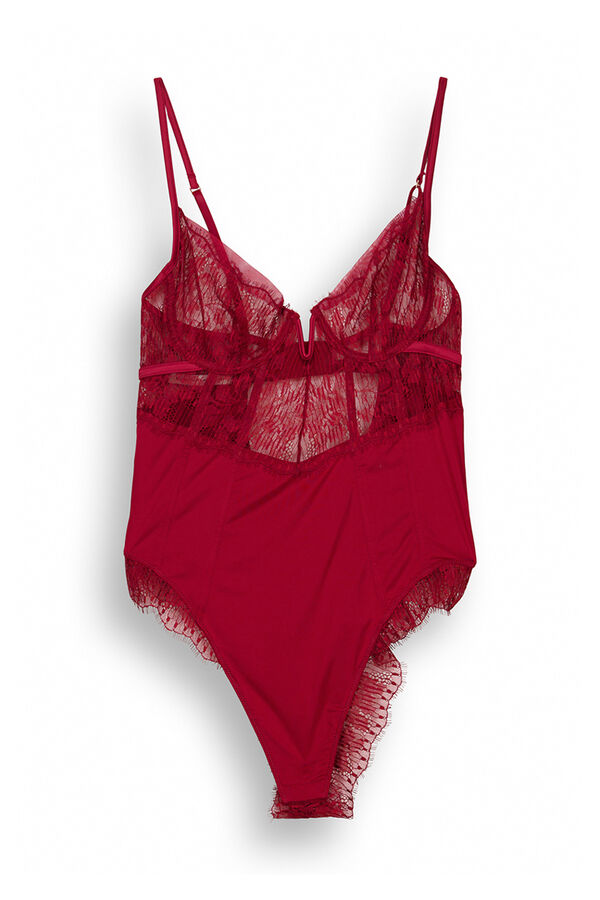 Women'secret Body brasile&ntilde;o microfibra y encaje burdeos burdeos