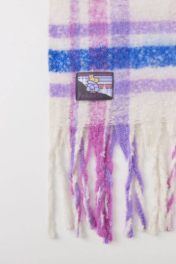 Women'secret Bufanda efecto lana cuadros Snoopy  estampado