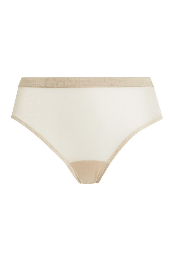 Calvin Klein Tanga de renda Intrinsic bege
