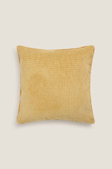 Textura Capa travesseiro chenille amarelo