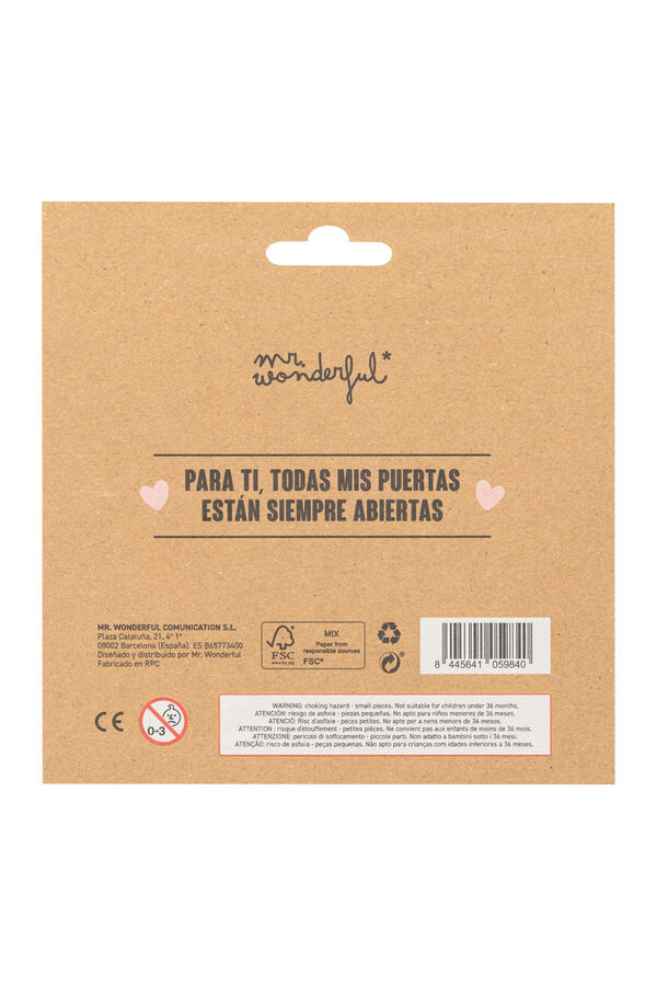 Mr. Wonderful Conjunto de 2 chaveiros - Cora&ccedil;&atilde;o e cora&ccedil;&atilde;o de bandido estampado