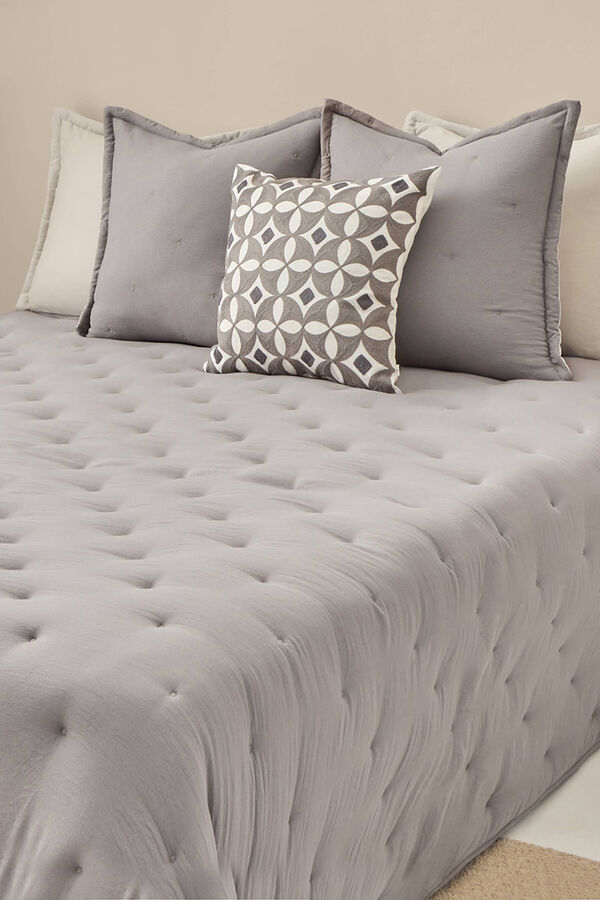 Textura Edred&oacute;n liso reversible puntos gris