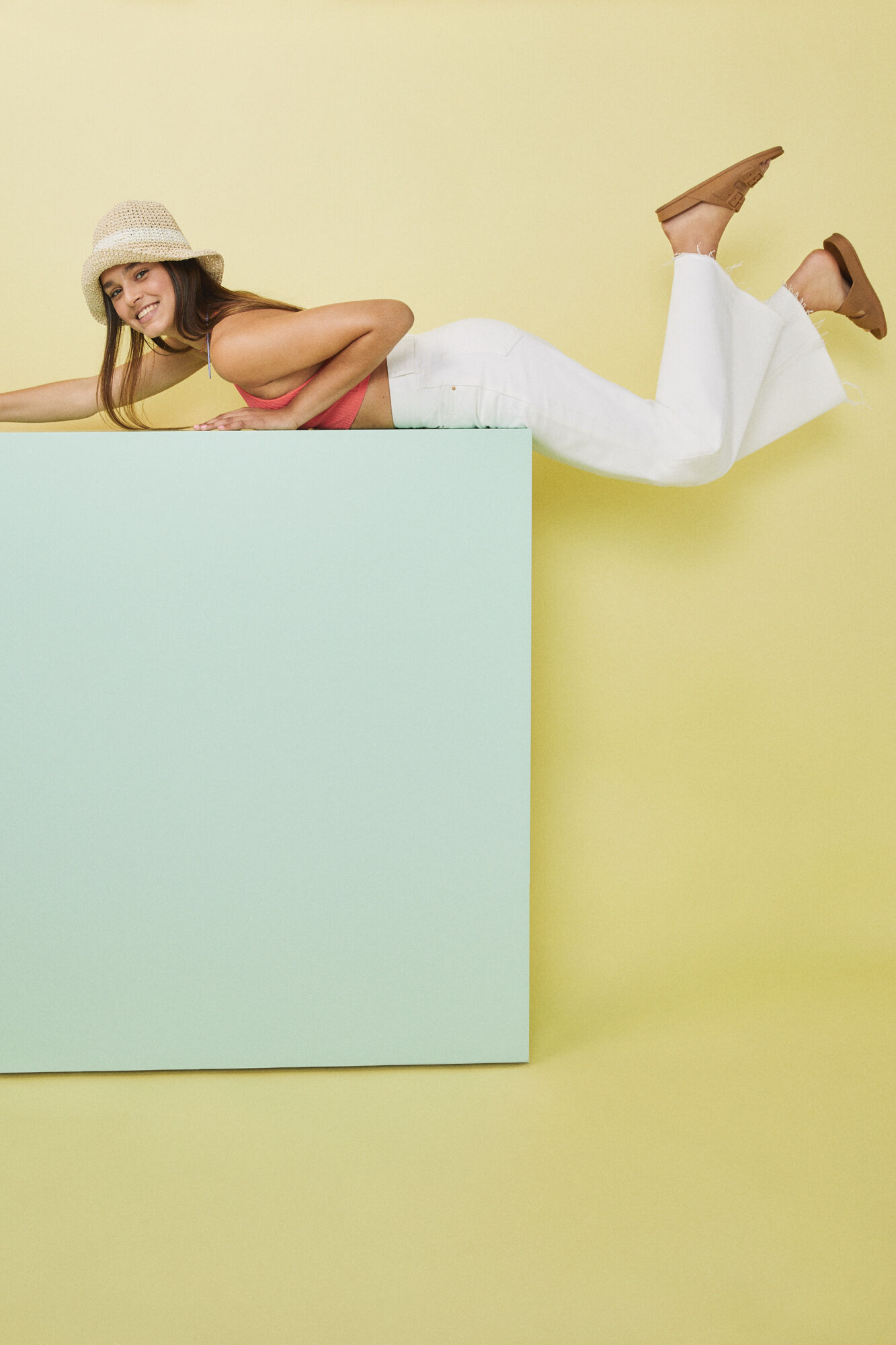 HI&BYE Crop top tiras espalda coral