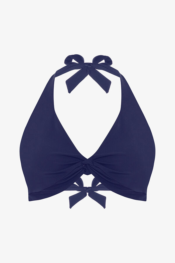 Penti Top de biqu&iacute;ni azul com halter azul