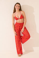 Women'secret Cal&ccedil;a comprida de malha com estampa de ondas rosa rosa