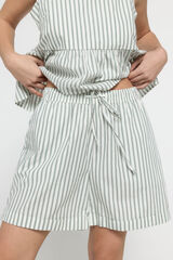 Pieces Shorts riscas branco