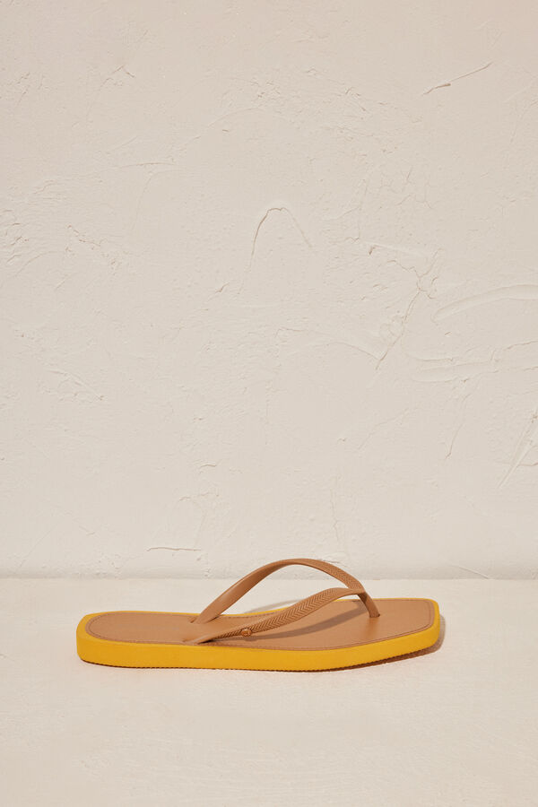 Women'secret Chanclas mujer punta cuadrada amarillo