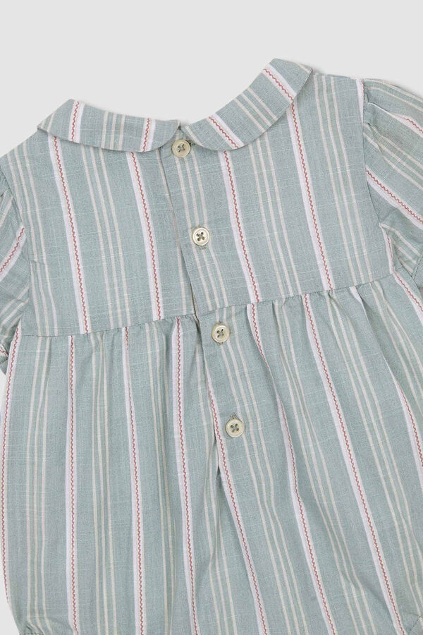 Gocco Babygro &agrave;s riscas gola beb&eacute; verde estampado