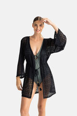 Dorina Pareo estilo kimono negro