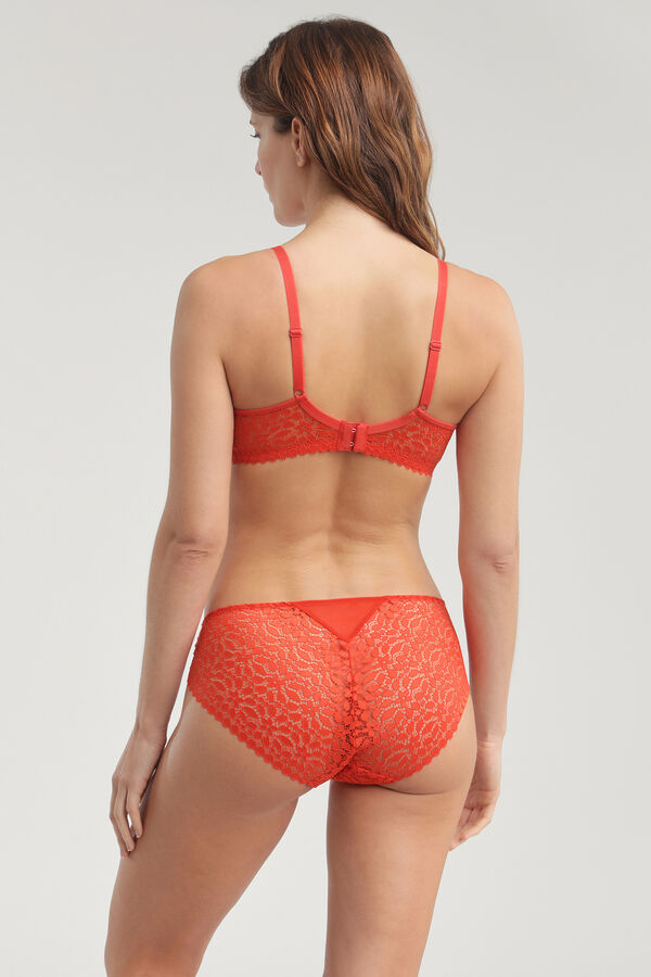 DIM Braga invisible de encaje floral Daily Dentelle naranja