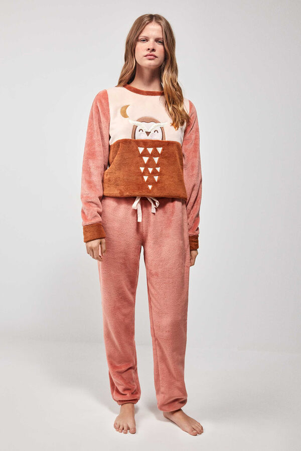 Gisela Pijama polar longo rosa