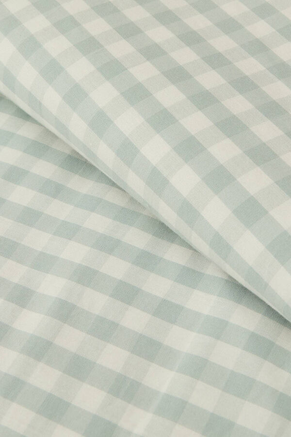 Textura Capa n&oacute;rdica algod&atilde;o quadrados vichy azul