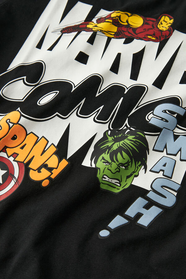 Name it T-shirt manga curta Marvel de menino preto